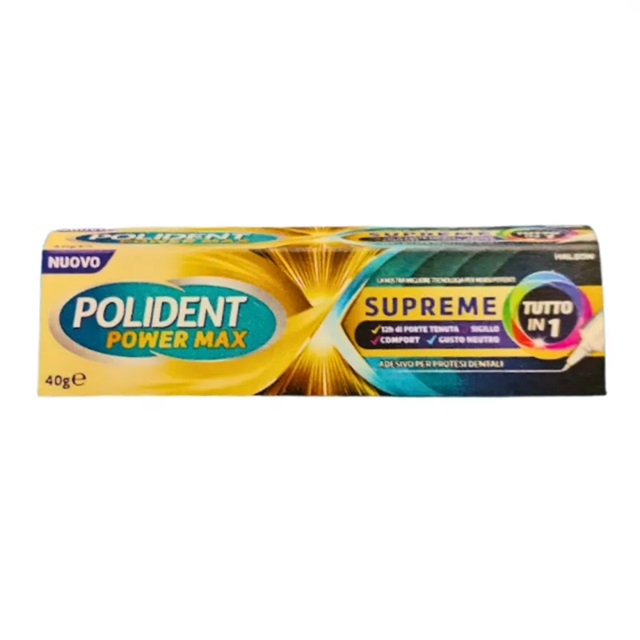 POLIDENT POWER MAX ADESIVO PER PROTESI DENTALI - SUPREME 40GR